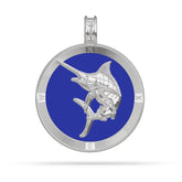 Blue Marlin Compass Medallion Pendant